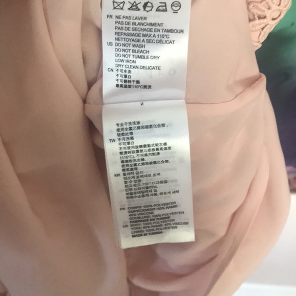 Sandro Paris dress lace cut out pastel peach needs new zipper MSRP $495 … - Picture 7 of 17